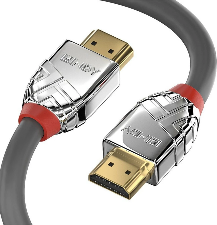 Kabllo HDMI Lindy Cromo Line, 3m, High Speed 4K HDMI 2.0, gri/argjend