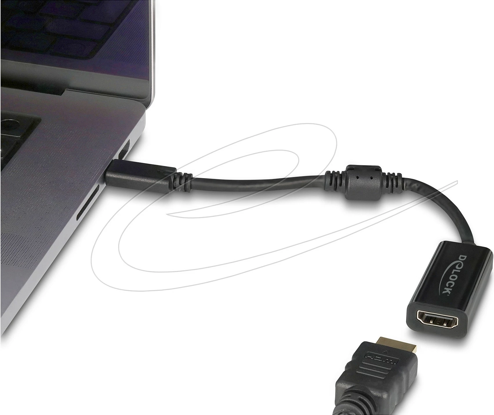 Adapter DeLOCK 61085 USB-C në HDMI, 0.15 m, 8K 60Hz, i zi