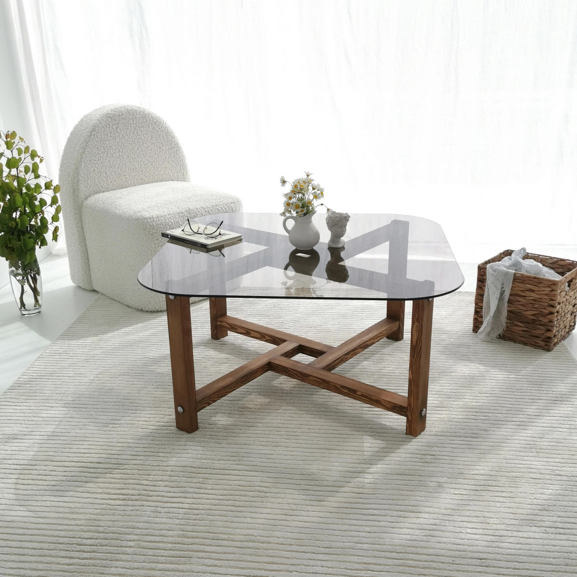 Tavolinë kafeje Hanah Home, Zen, ngjyrë lisi