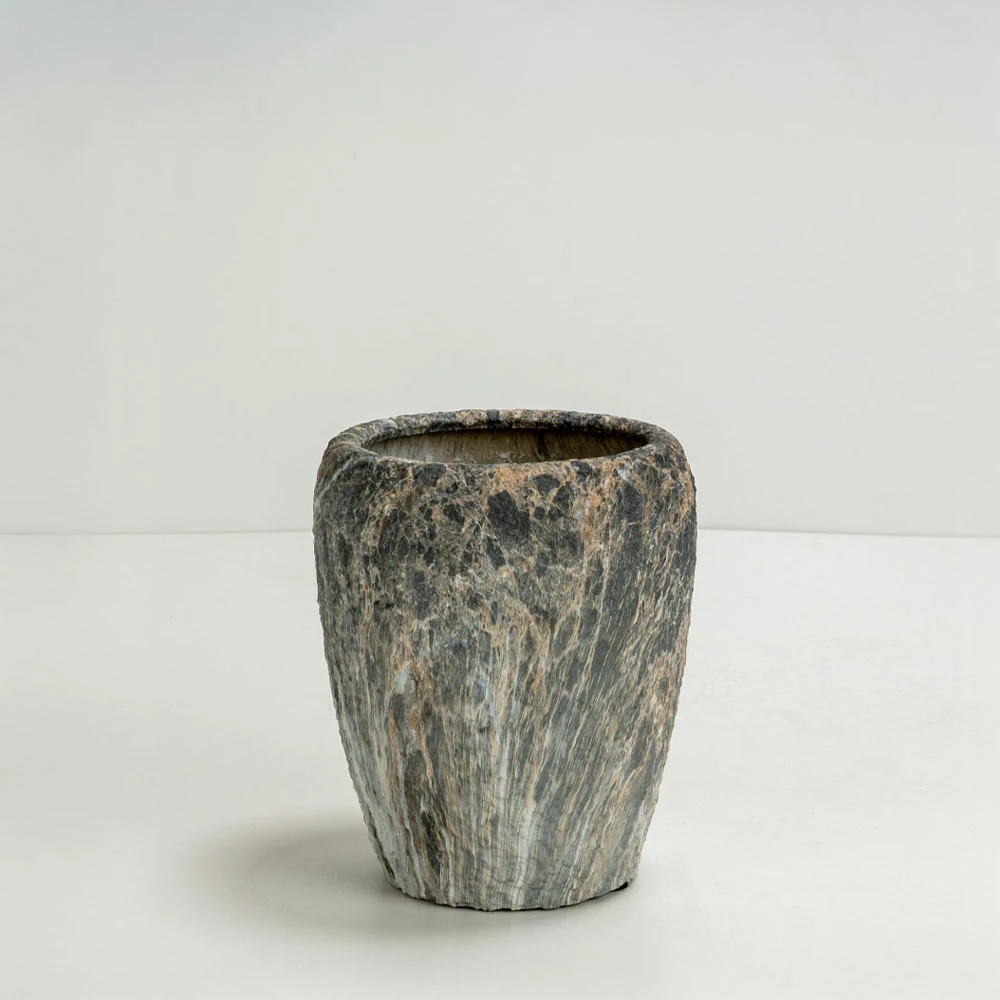 Set vazo GASHER 3 copë, qeramikë, antracit-bezhë, 42x42x35