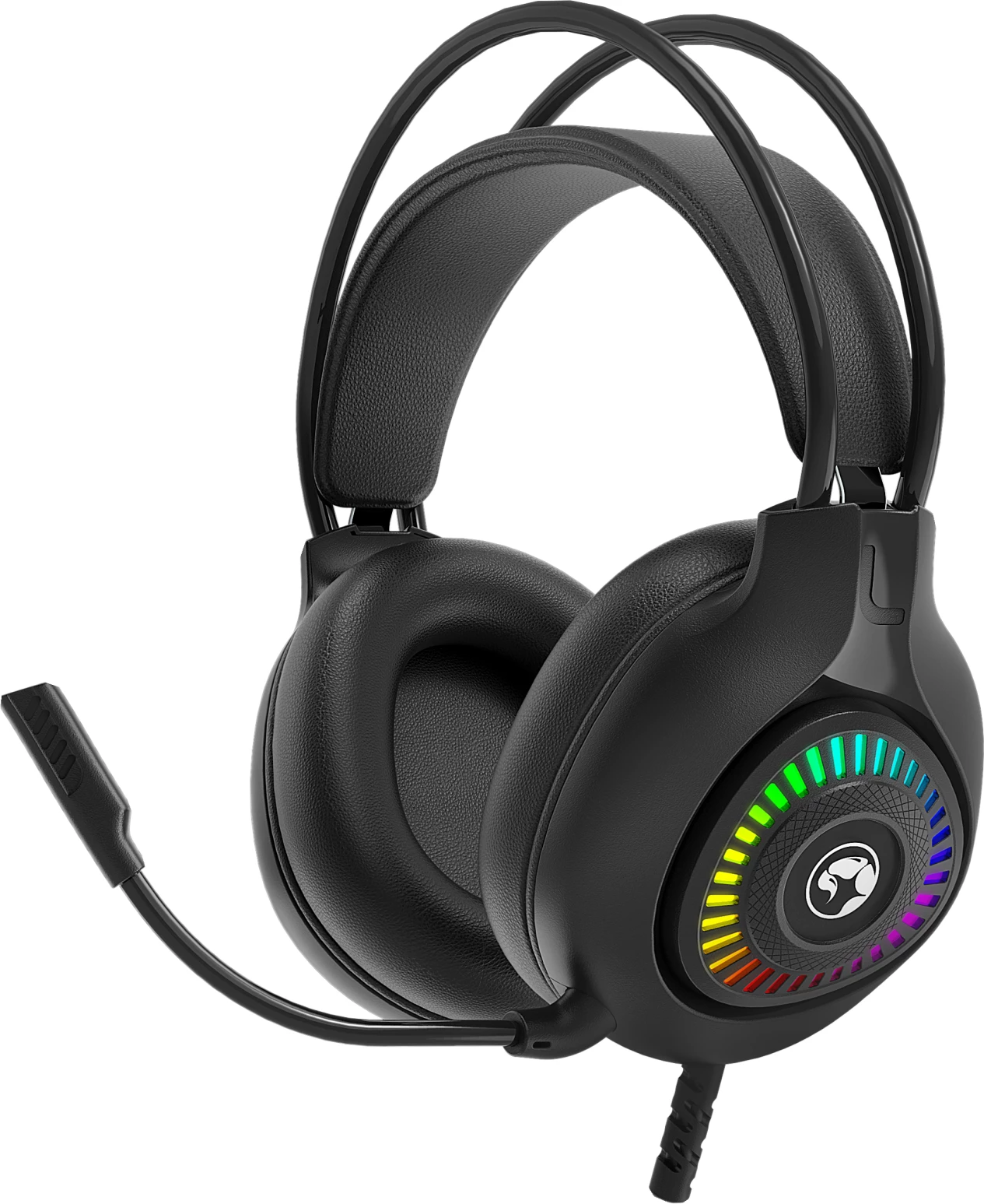Kufje gaming Marvo H8325, wired USB 2.0, RGB, stereo, me mikrofon, zezë