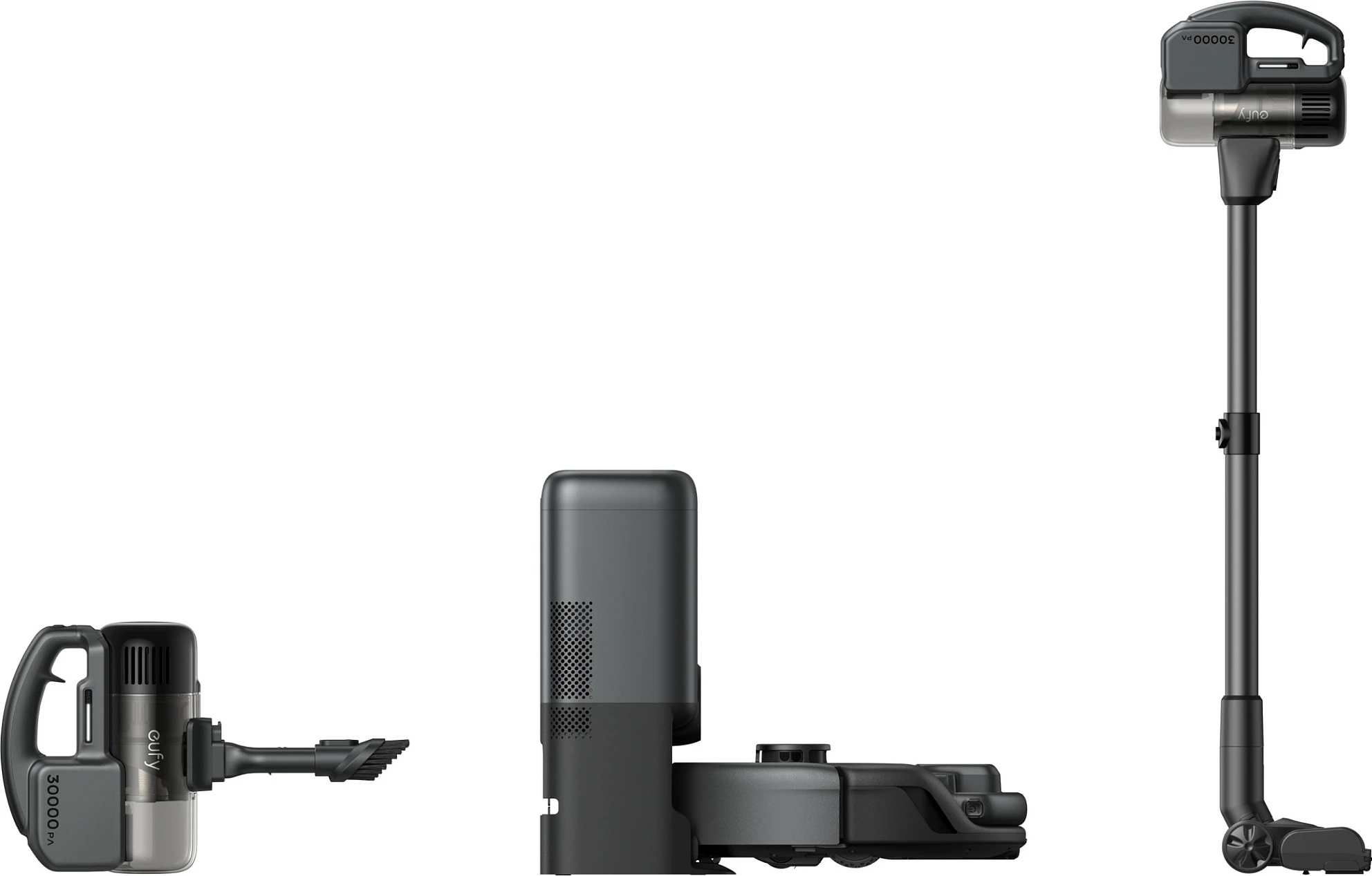 Robot fshesë EUFY E20, 8000Pa, me mop dhe stacion me qese pluhuri, Wi‑Fi, e zezë
