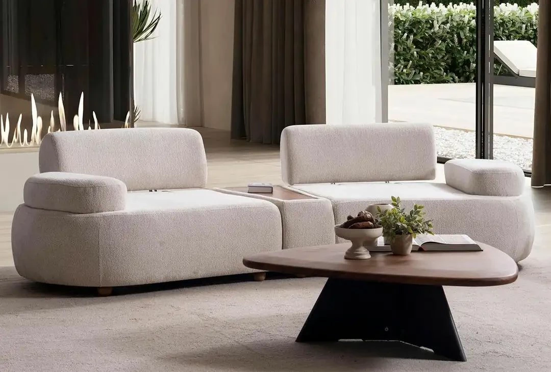 Set mobiljesh për dhomë dite, Atelier del Sofa, ngjyrë krem