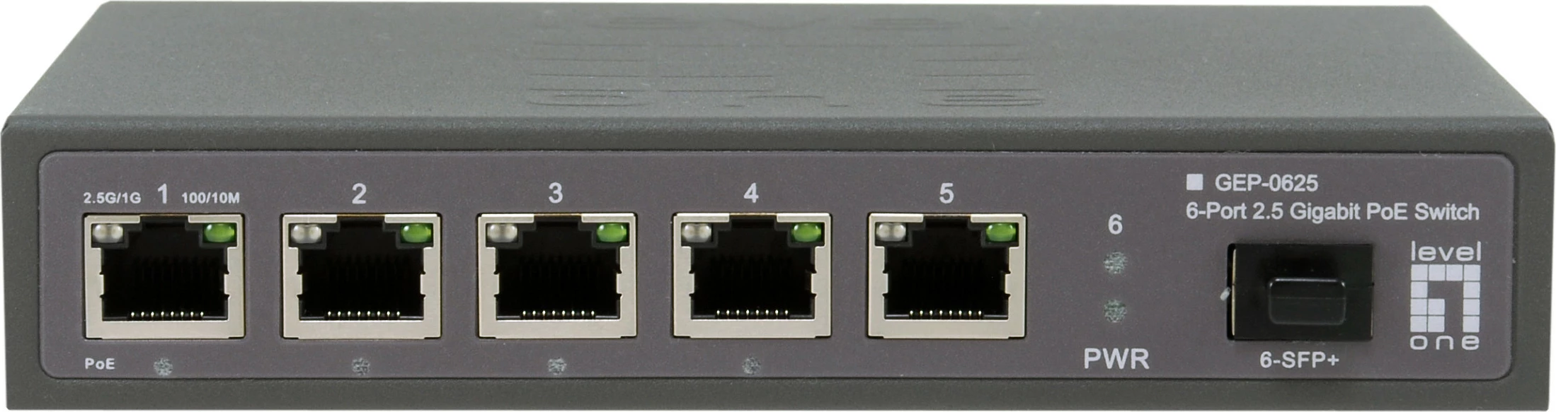Switch LevelOne GEP-0625, 6-port 2.5G PoE, 10G SFP+, fanless, i zi