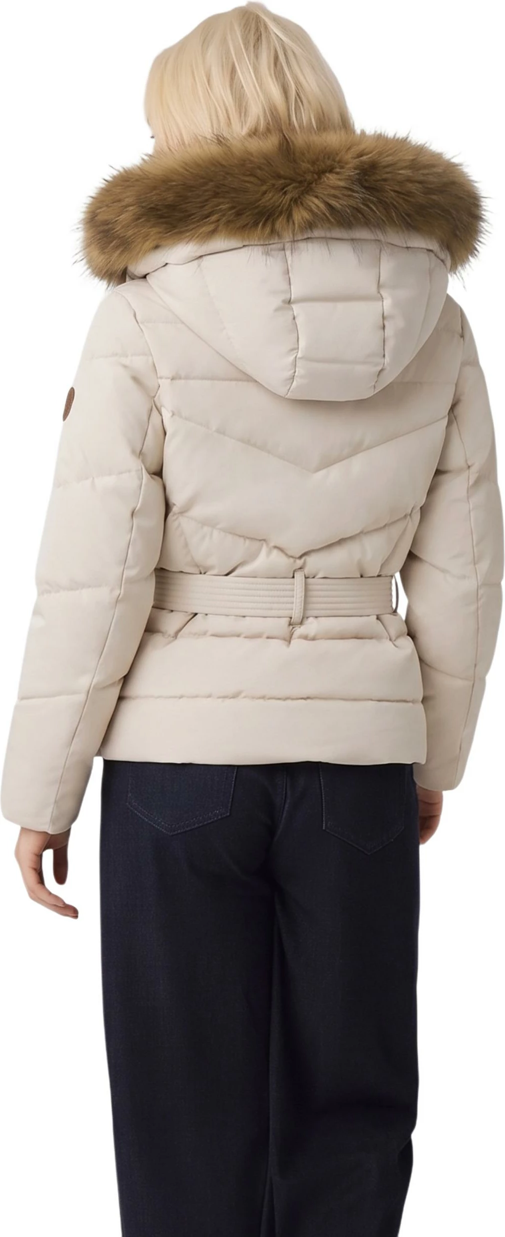 Jakne për femra Guess NEW FATEMA SHORT BEL W6BL58 W4197, bezhë e çelët [Madhësia: S]