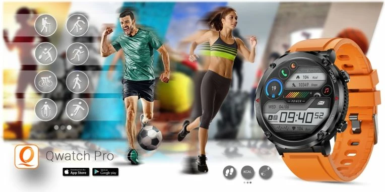 Smartwatch Gravity për të dy gjinitë, portokalli