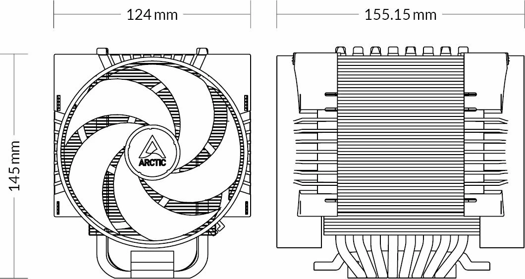 Ftohës CPU Arctic Freezer 4U-M Rev. 2 (ACFRE00133B), 2x120 mm, 350 W TDP, e zezë, me pastë termike MX-6