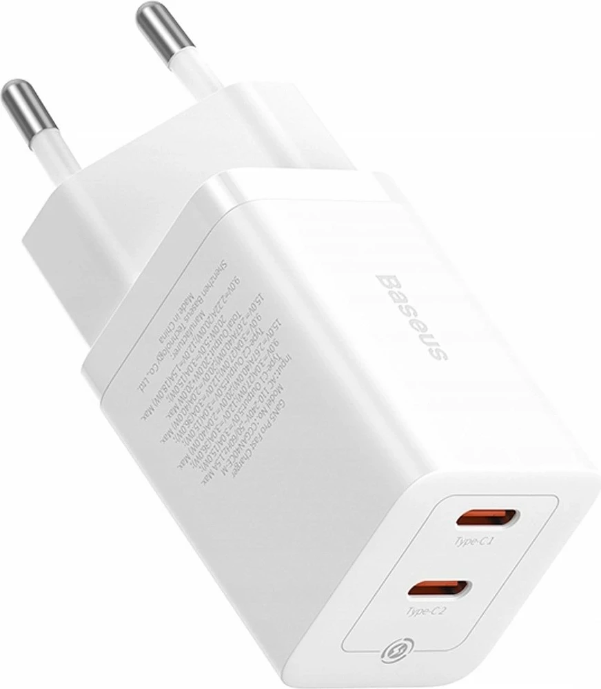 Adapter rryme Baseus GaN5 Pro 40W 2xUSB-C, i bardhë