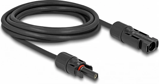Kabëll solar DeLOCK DL4, MC4 mashkull-në-femër, 3 m, 4 mm², IP67, i zi