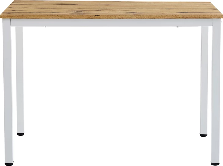 Tavolinë për ngrënie Witte MDF/Metal, ngjyrë sonoma, këmbë të bardha, 110x70x76cm