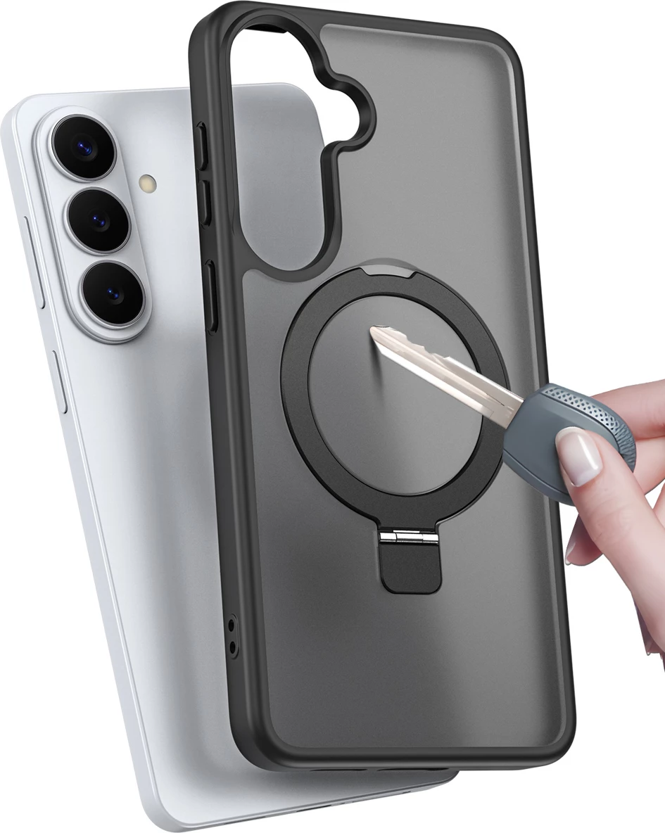 Mbështjellës Dux Ducis Yind për Samsung Galaxy S26+, MagSafe, me stand, i zi