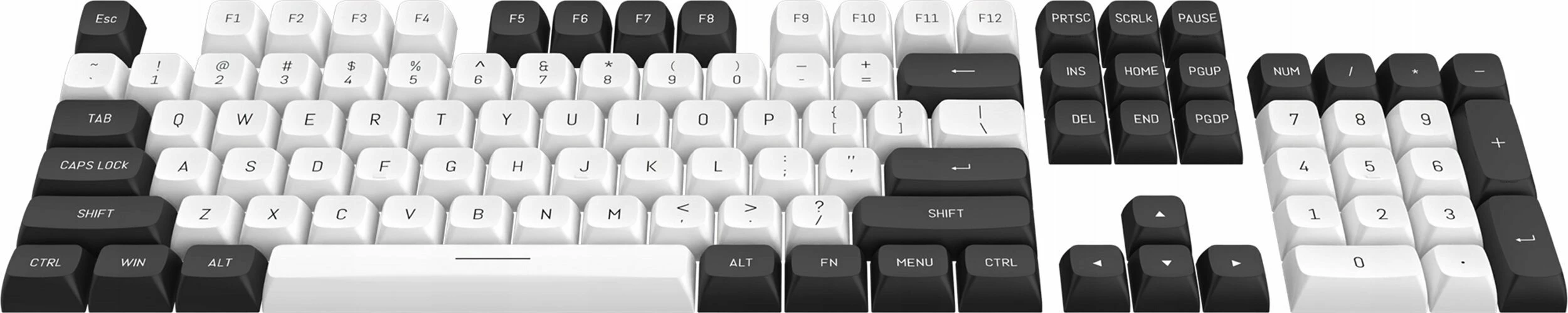 Set kapakësh tastesh Redragon A132 PBT Doubleshot 150 copë, bardhë/zi 4