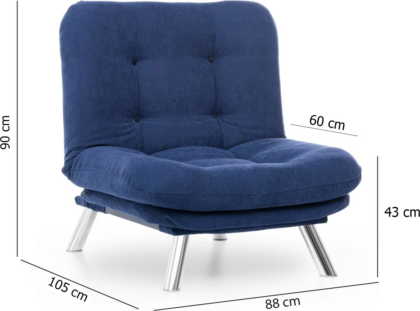 Karrige një vendëshe Atelier del Sofa, Misa Solo, ngjyrë blu e errët