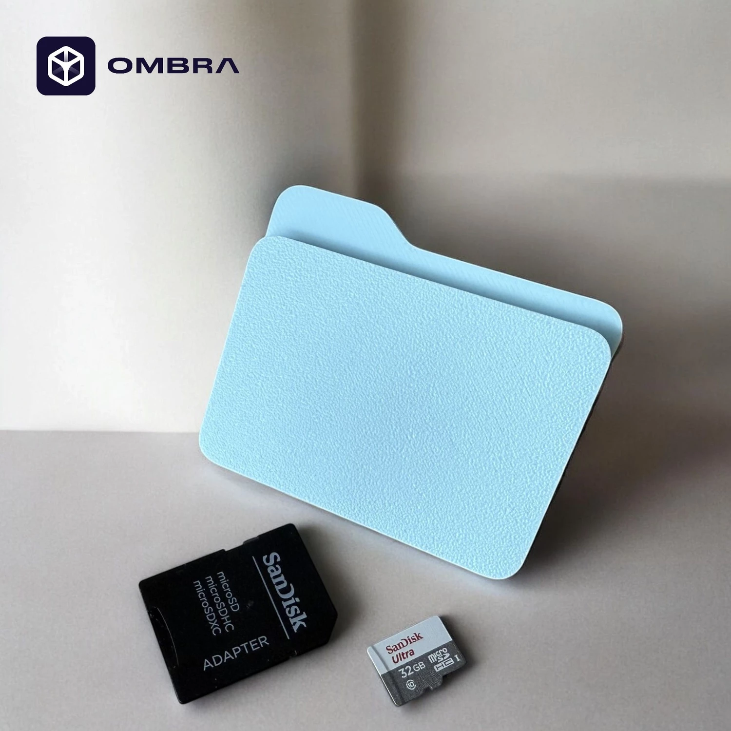 Folder dekorativ, mbajtëse për "SD Card dhe micro SD", e kaltërt