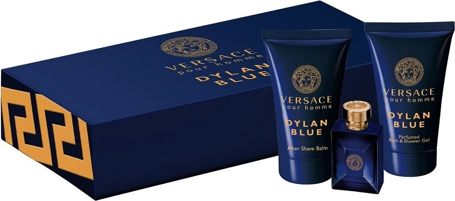 Set Eau de Toilette për meshkuj Versace Pour Homme Dylan Blue, 5ml + aftershave balm 25ml + shower gel 25ml