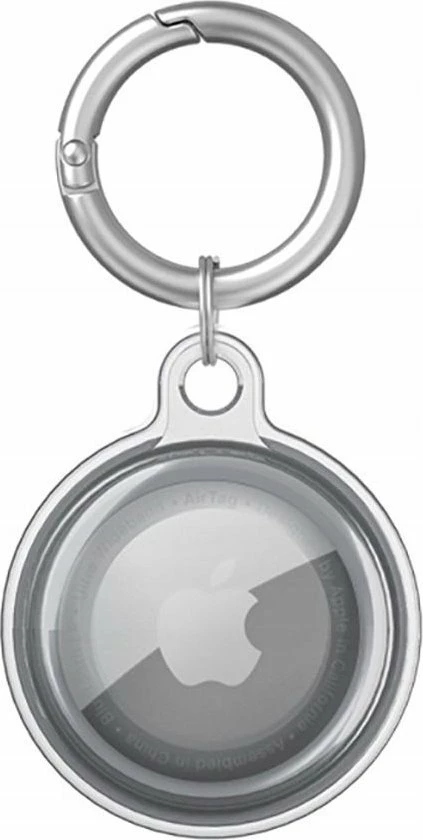 Mbështjellës me unazë çelësash për AirTag Fixed Real Leather Case FIXWAT-C2, lëkurë lope, i zi