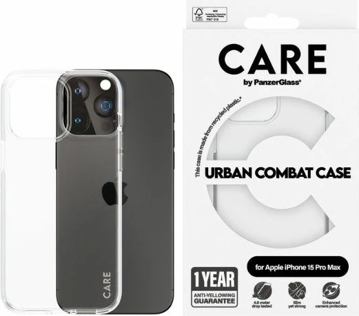 Mbështjellës PanzerGlass Urban Combat Case për iPhone 15 Pro Max, Transparent