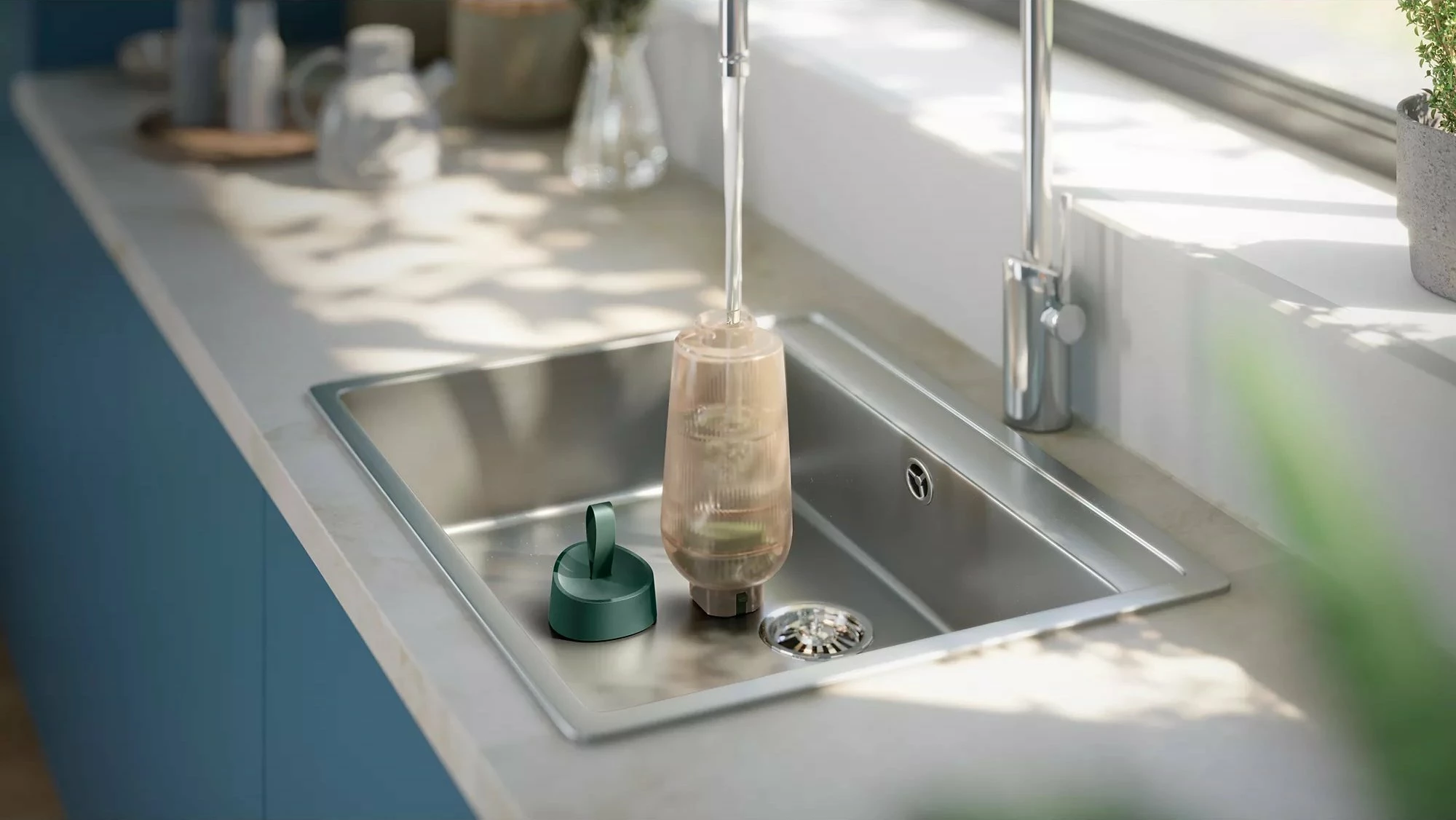 Hekur me avull all-in-one Philips AIS6020/70, 45 g/min, rezervuar 1.1 L, OptimalTEMP, Calc-Clean, jeshile