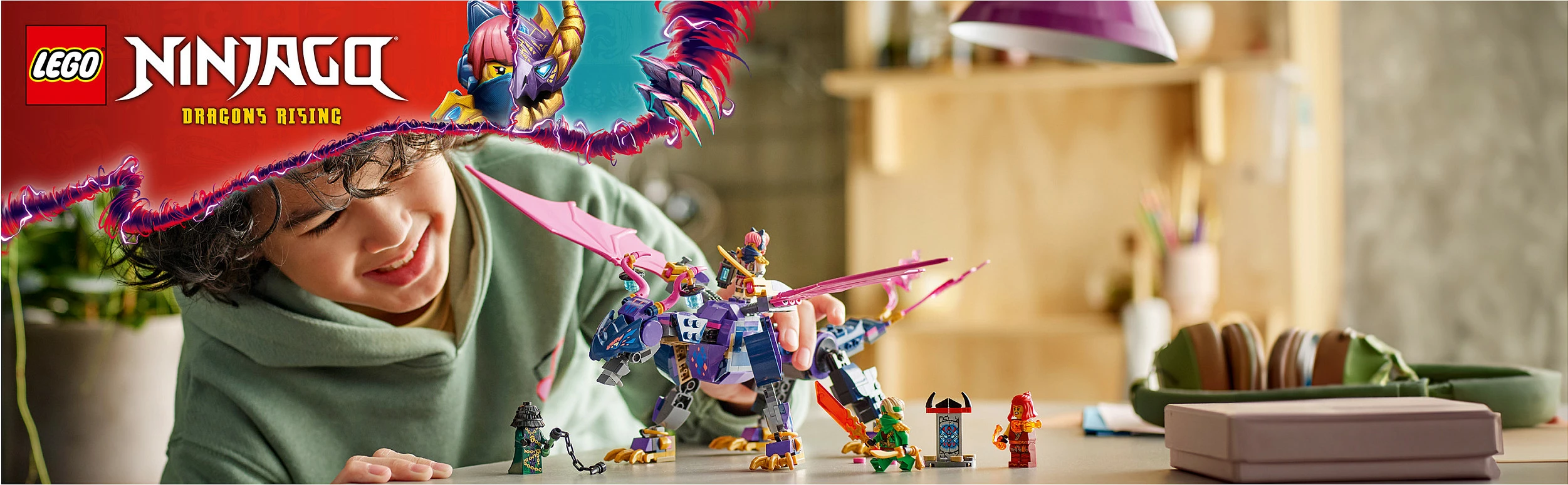 Set ndërtimi LEGO NINJAGO 71842 Rontu Master Dragon, 381 copë, 7+, shumëngjyrësh