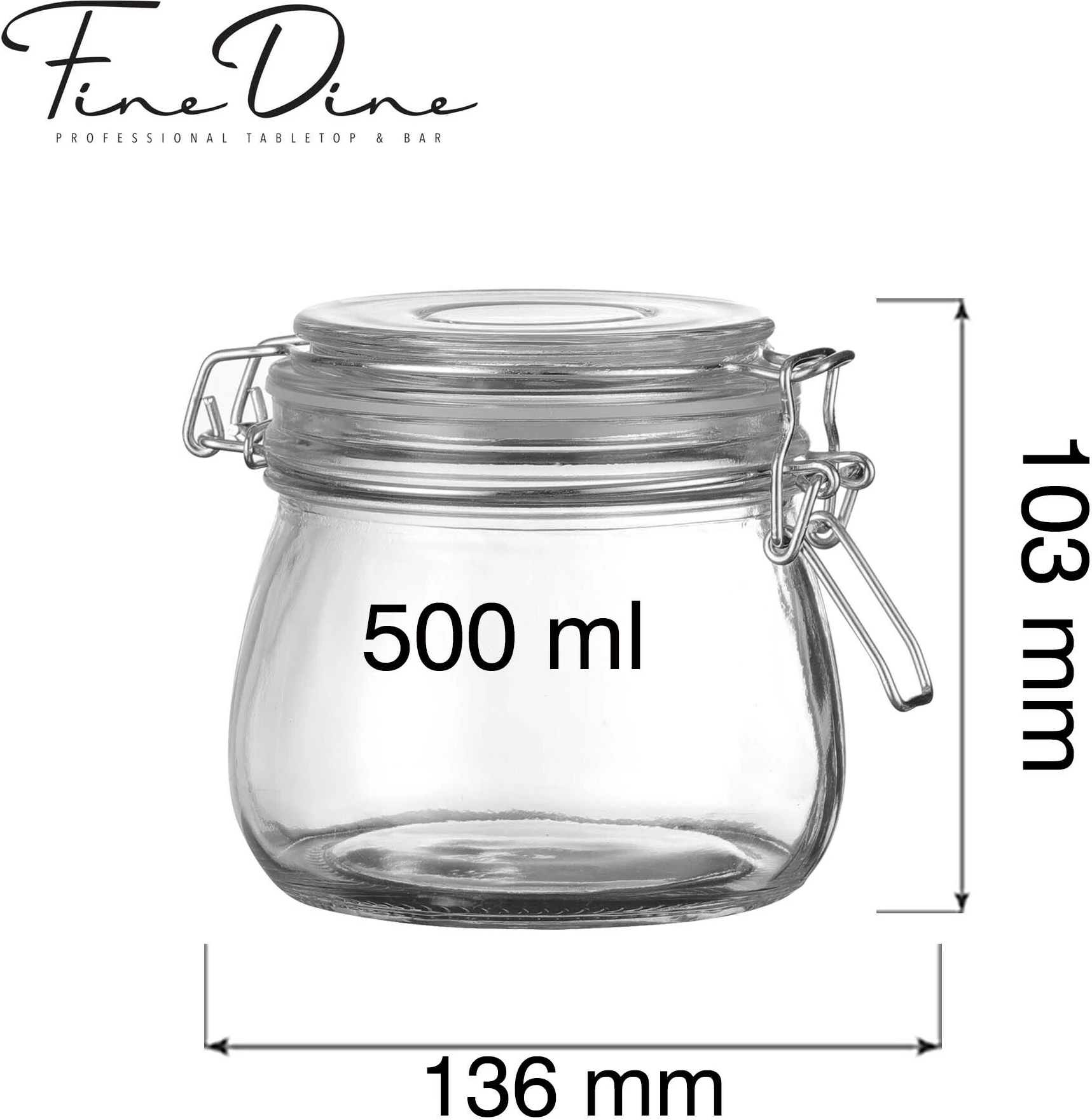 Kavanoz tip Weck Fine Dine Vision 500 ml (425756), transparent