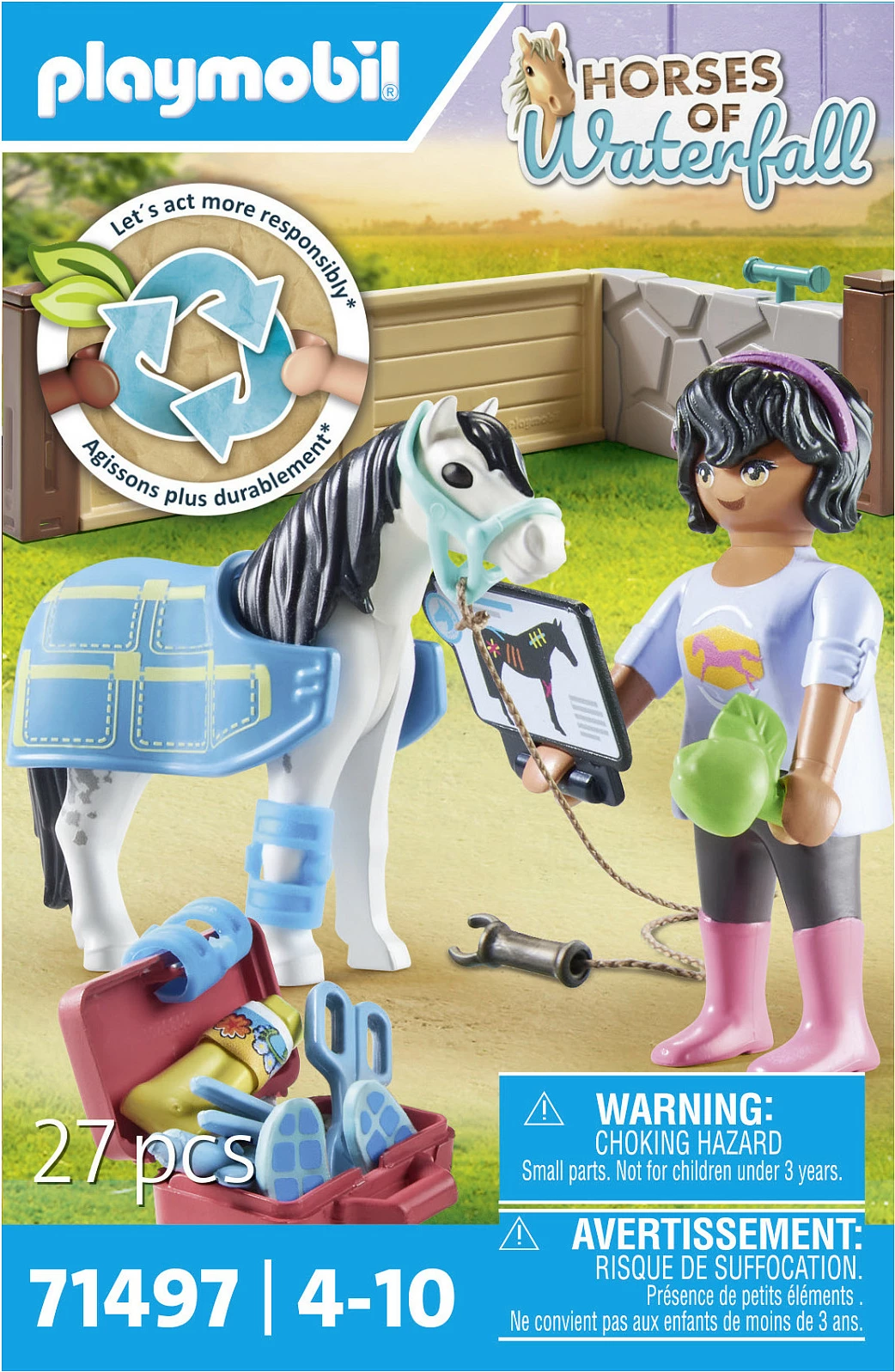 Set figurash lodër Playmobil Horses of Waterfall 71497, Pferdetherapeutin, shumëngjyrësh