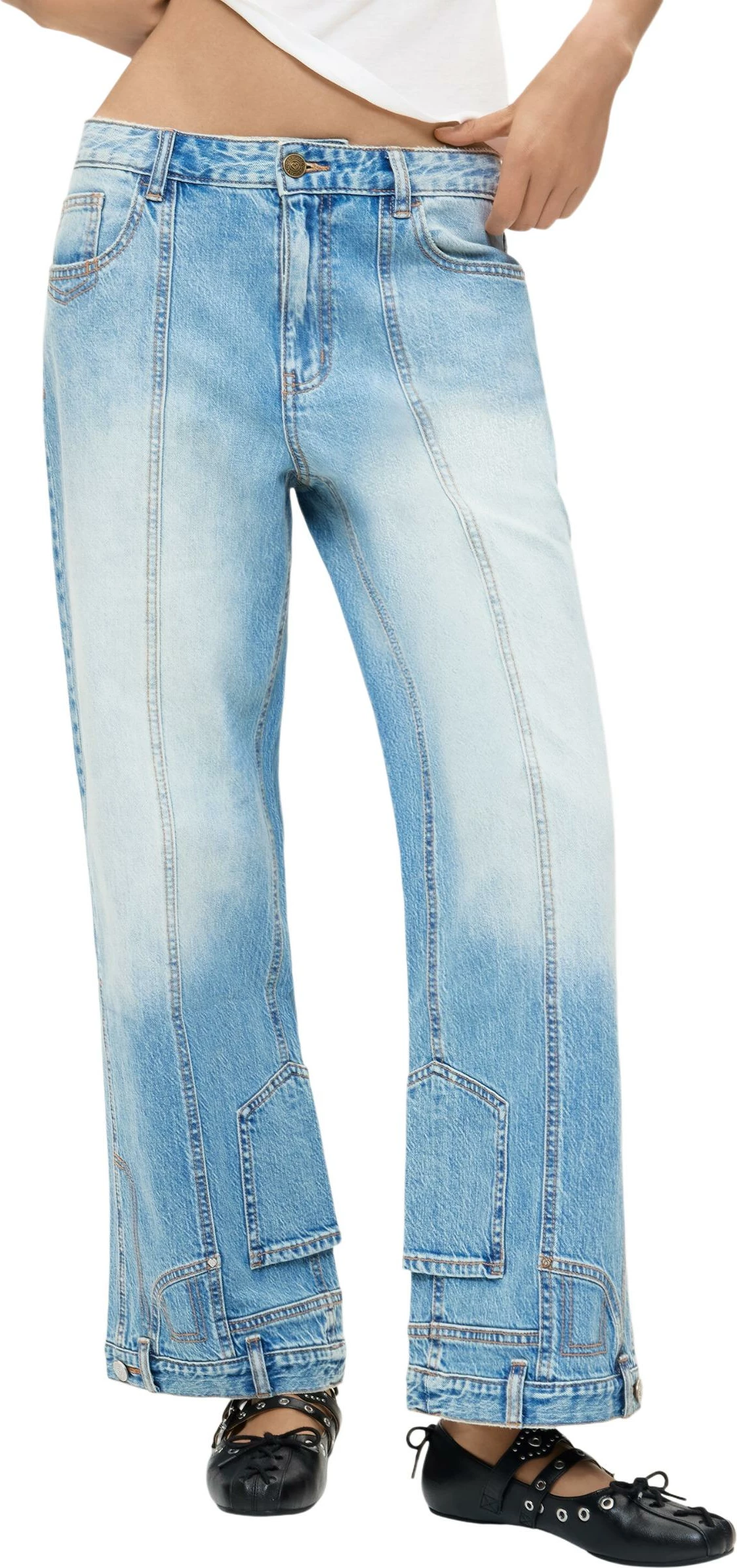 Xhinse për femra Desigual DENIM_INVERT 26WWDD17, denim i çelët