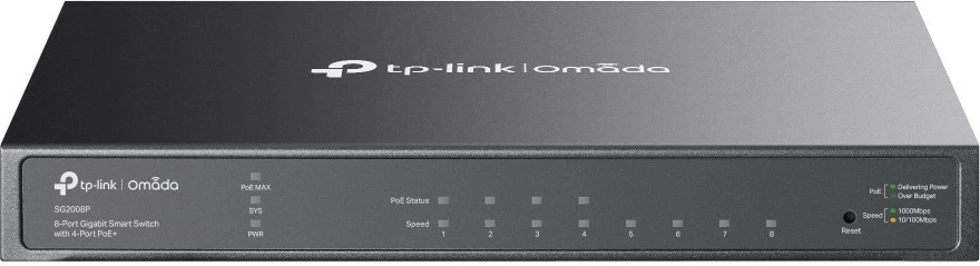 Switch TP-Link Omada 8-Port Gigabit Smart, 4-Port PoE+, Managed, Rack mounting