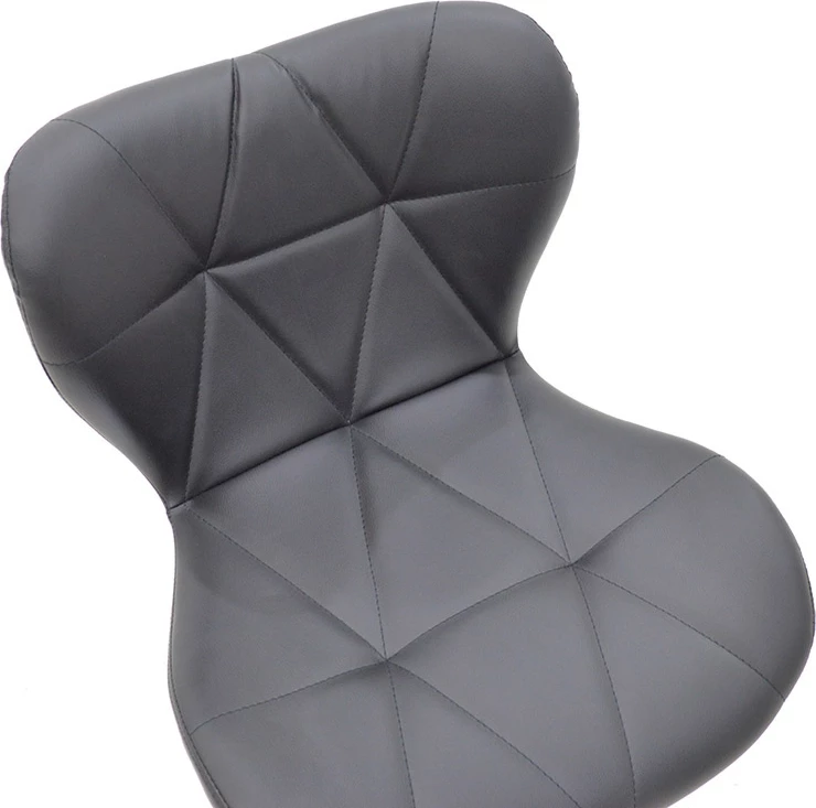 Karrige për bar Coozy, metal krom, lëkurë PU e zezë, set prej 2 copash