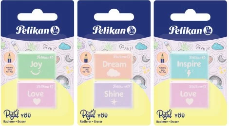 Fshirëse Pelikan 606196, plastikë, 2 copë, ngjyra të përziera