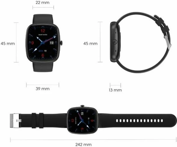 Smartwatch për femra Gravity, e zezë