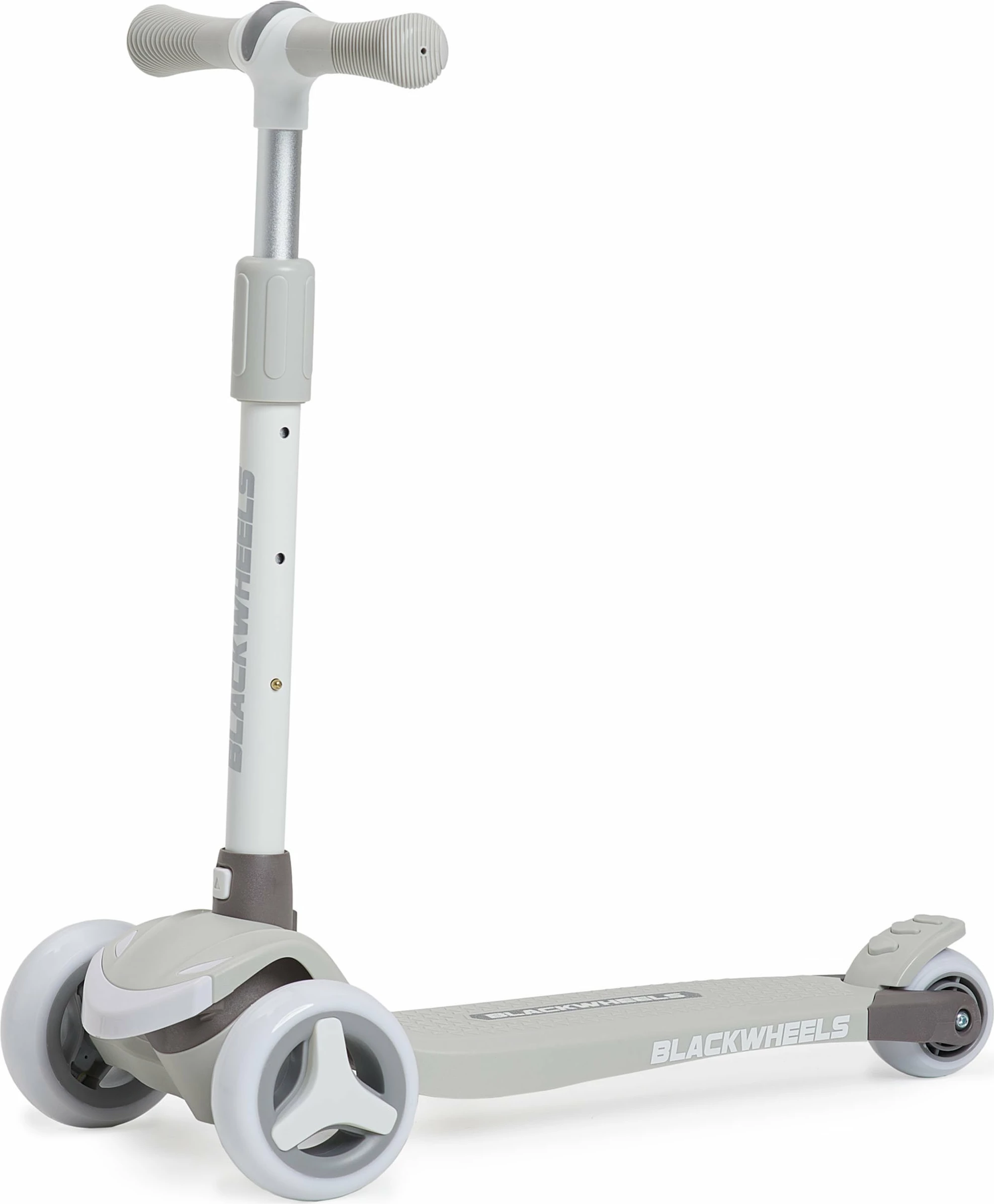 Skuter me 3 rrota Blackwheels Blink, rrota LED 110/70 mm, i palosshëm, timon i rregullueshëm 61-75 cm, bezhë