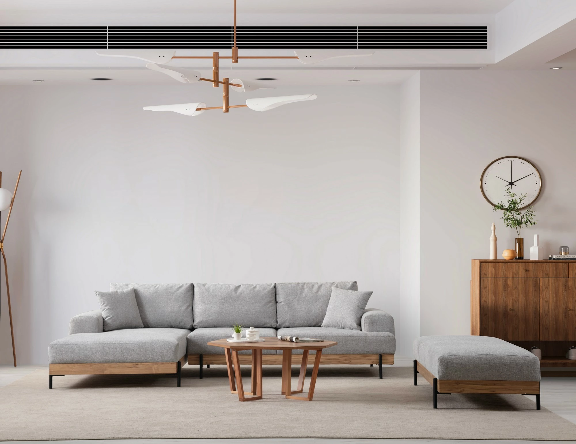 Këndare Atelier del Sofa, ngjyrë gri, kënd majtas, Eti Oak