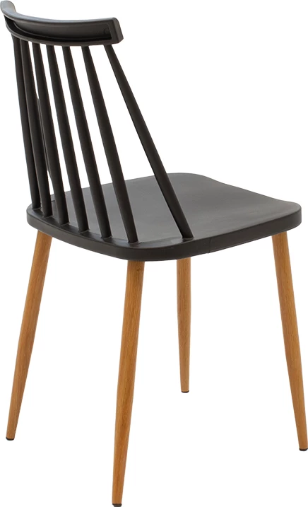 Set tavoline me karrige Aurora-Natali, 5 pjesë, MDF-PP, ngjyrë natyrale e zezë, 80x80x76cm