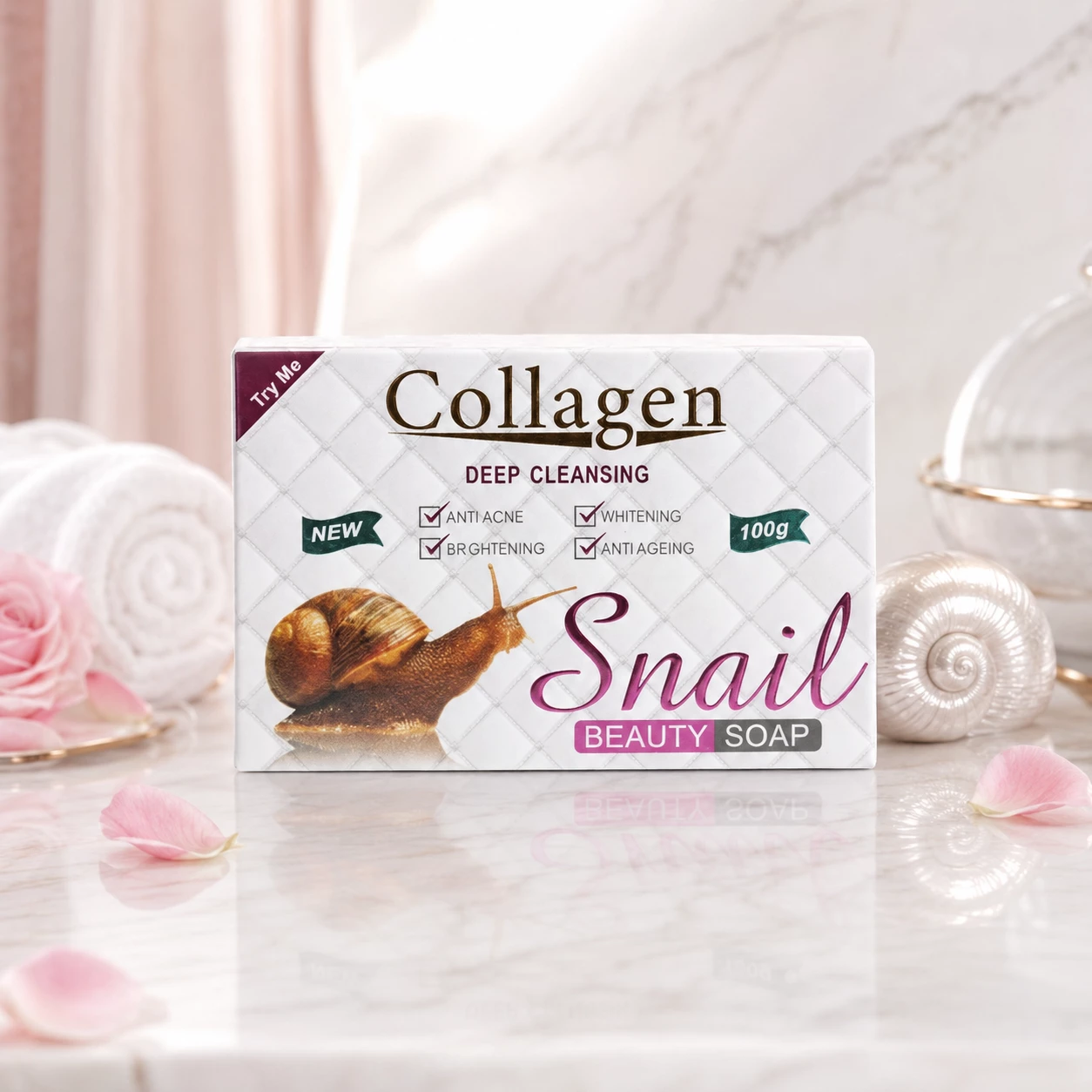 Collagen Deep Cleansing Snail Beauty Soap – Sapun Premium me Kolagjen & Kujdes Intensiv, 100 g