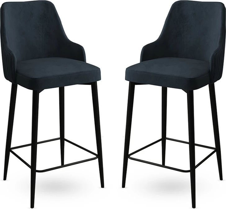 Set karrigesh për bar (2 copë), Hanah Home, Enox, antracit, e zezë