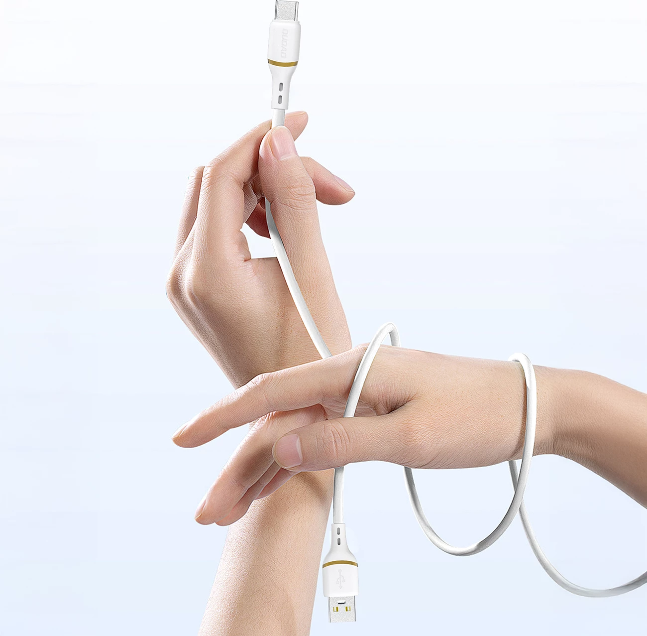 Kabllo karikimi dhe të dhënash, Dudao L25L, USB-A në Lightning, 1 m, 30 W, USB 2.0, silikon i butë, e bardhë