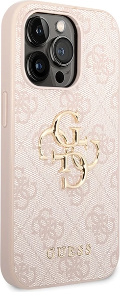 Mbështjellës Guess GUHCP15X4GMGPI për iPhone 15 Pro Max 6.7", hardcase, 4G Big Metal Logo, rozë