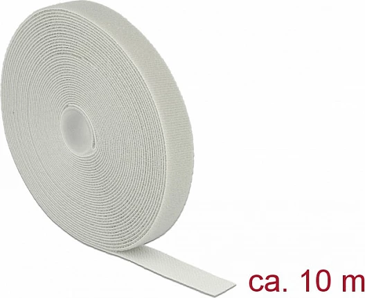 Shirit lidhës kabllosh me velcro DeLOCK 18281, 20 mm, 10 m, gri