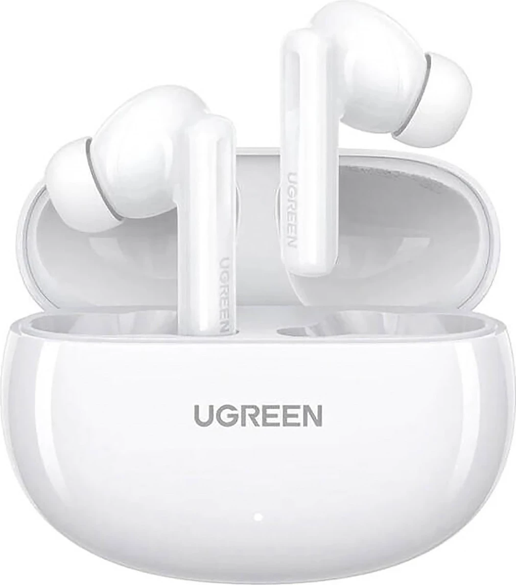 Kufje wireless Ugreen HiTune T6 me ANC, Bluetooth 5.3, 400 mAh, të bardha, me kabllo USB-A në USB-C