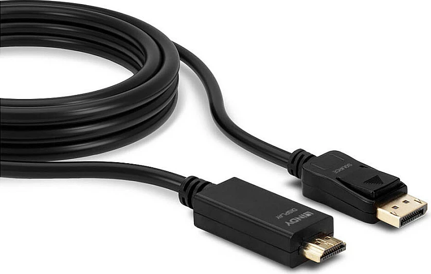 Kabllo DisplayPort në HDMI LINDY 10.2G, 0.5m, 4K 30Hz, e zezë