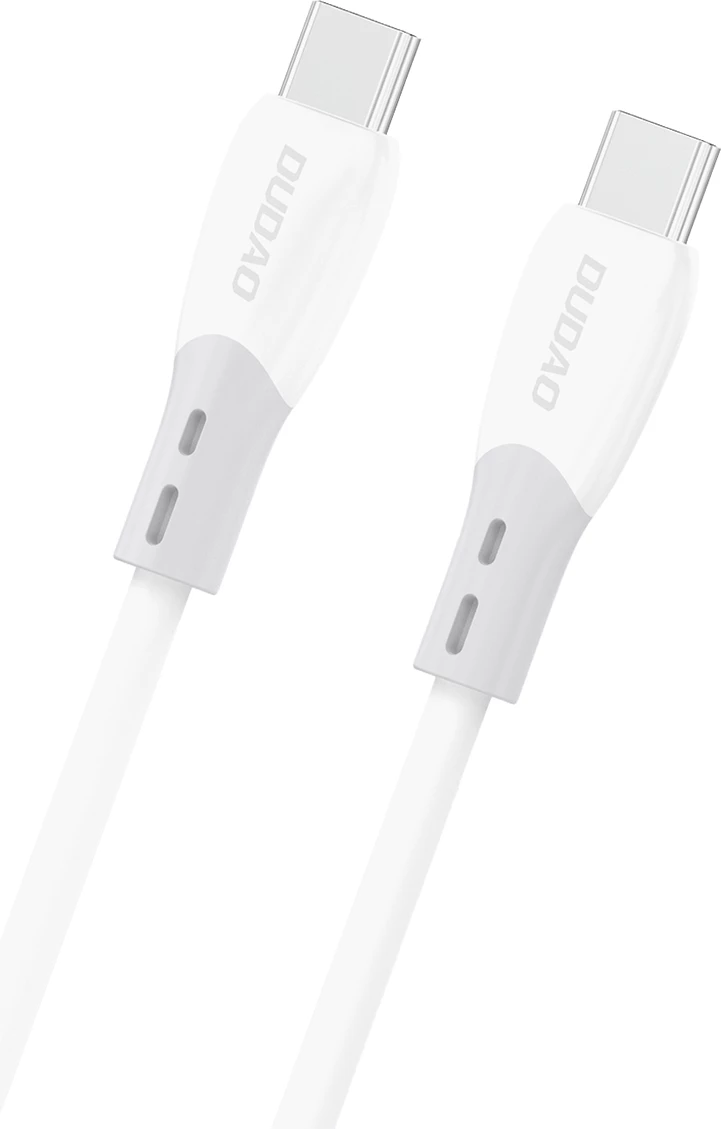 Kabllo USB-C në USB-C Dudao L25SC 60W 2 m, thurje silikoni, e bardhë, në kuti