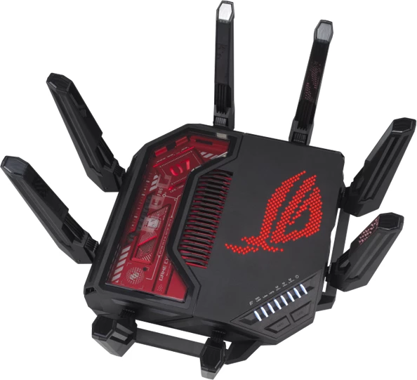 Router gaming ASUS ROG Rapture GT-BE19000 WiFi 7 tri-band, 320MHz, 2x 10G, AURA RGB, AiMesh, i zi