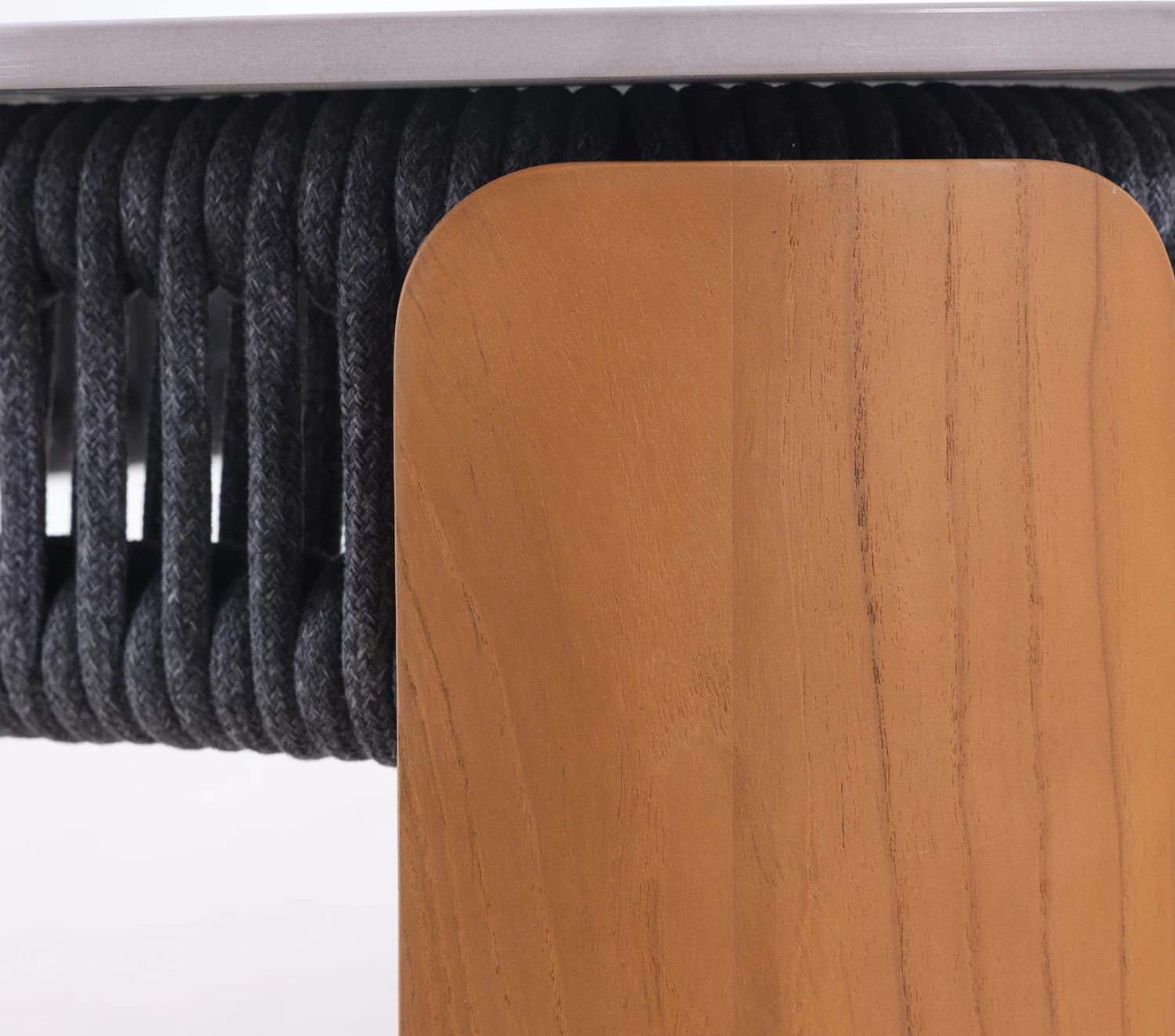 Set lounge 4 pjesësh Ethereal, alumin, litar, dru teak, gur sintetik, ngjyrë qymyr, CD6165.02