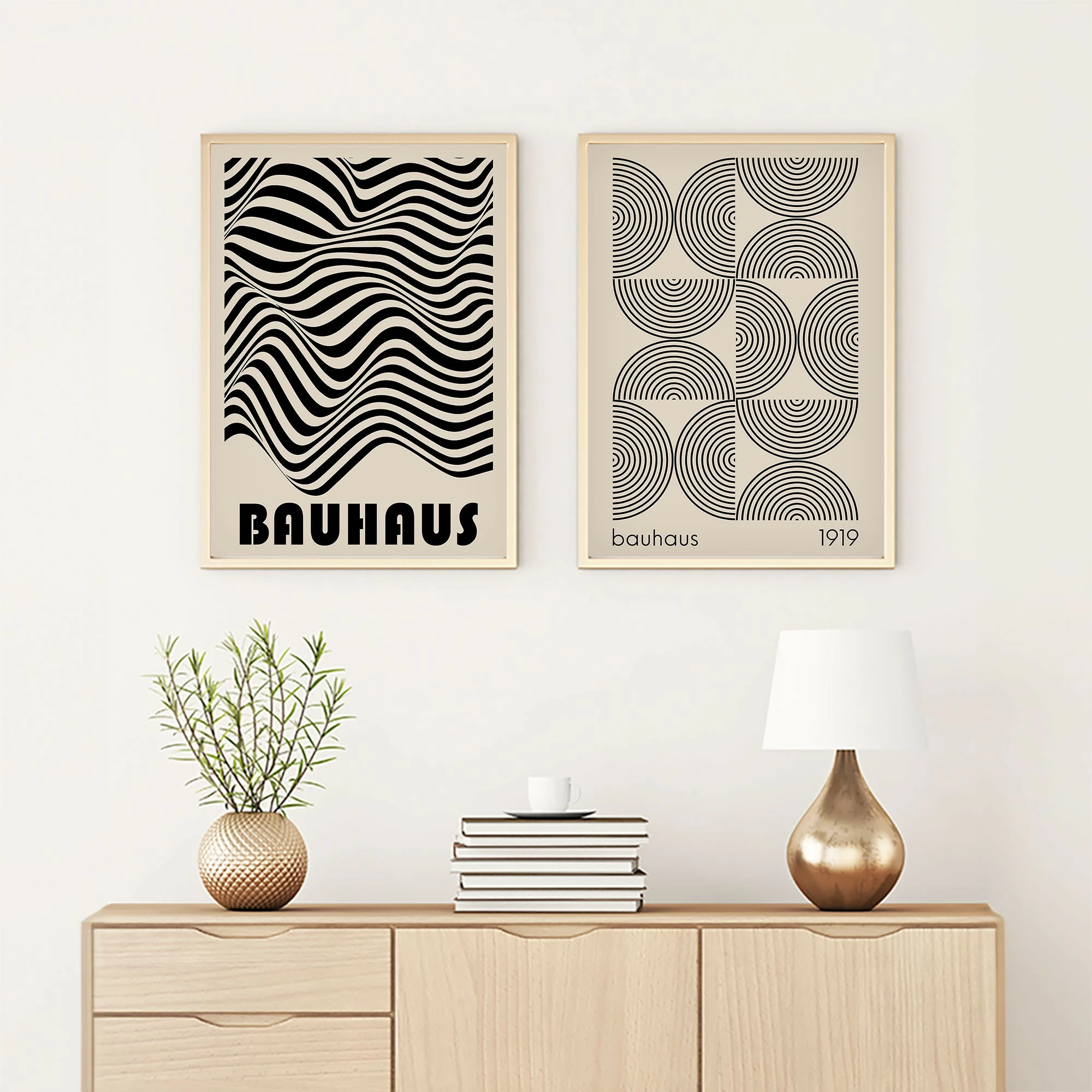 Pikturë dekorative me kornizë, 2 copë, MDF, Wallity, Huhu247, 50x35cm