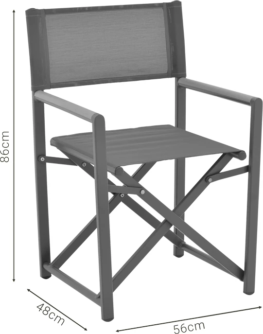 Karrige regjisori Mabu, ngjyrë e errët gri, alumin, 56x48x86cm