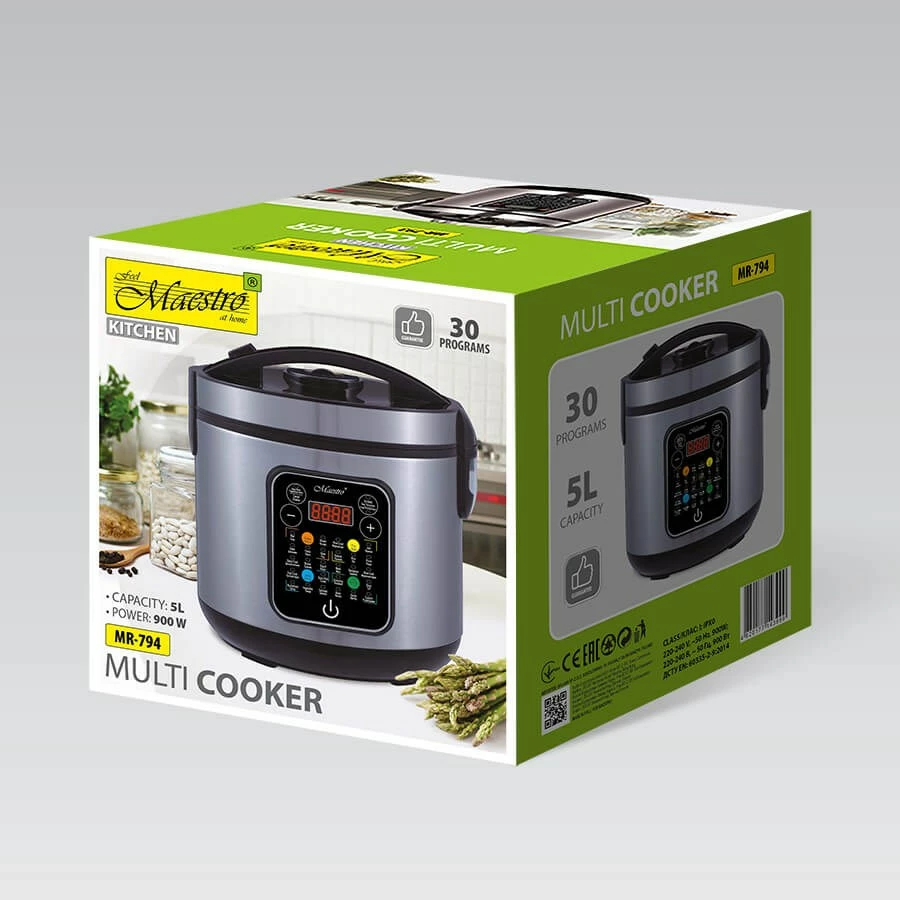 Multi-cooker Maestro MR-794, 5L, 900W, e zezë/saten