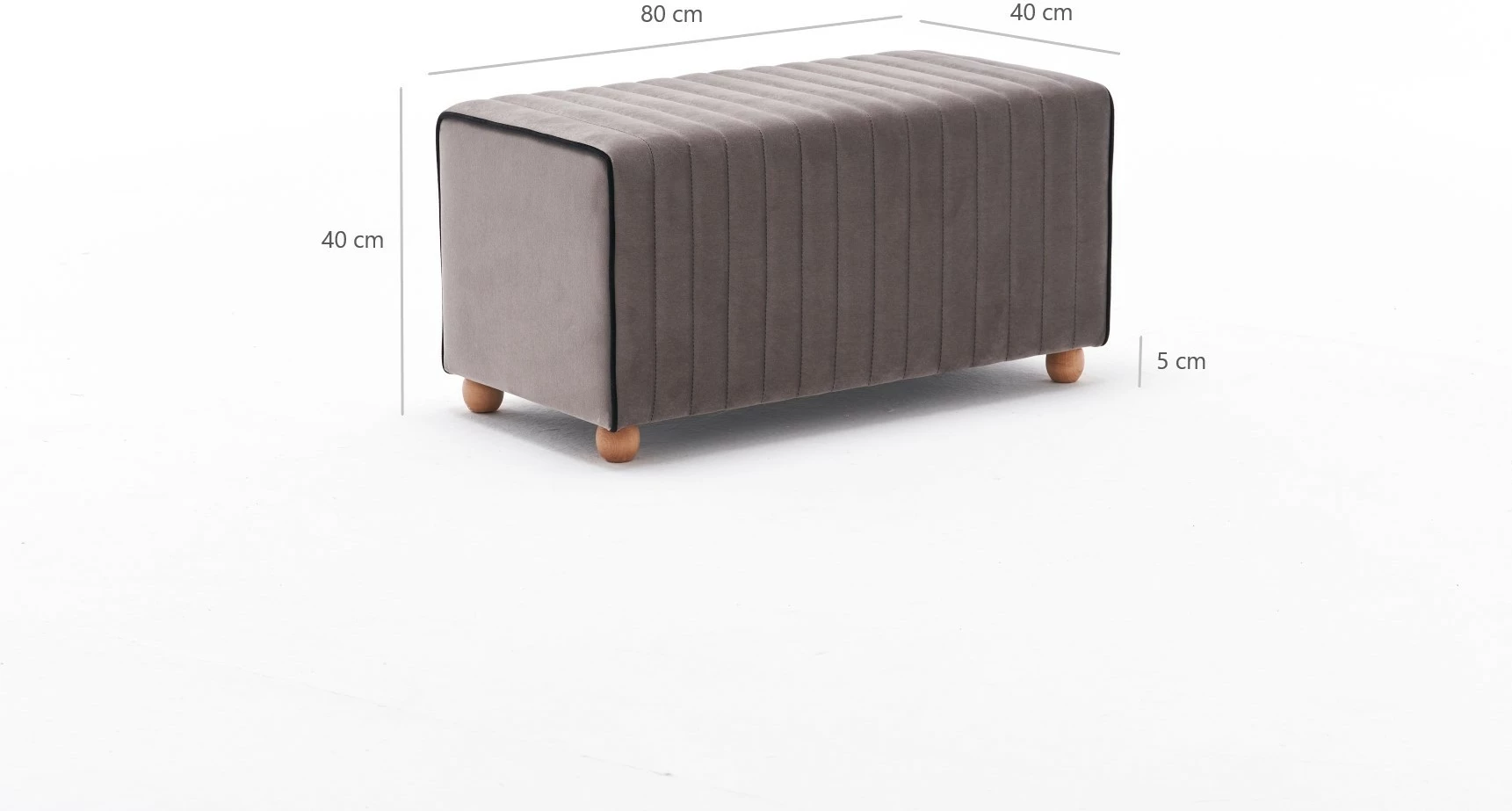 Puf Mabel, kadife ngjyrë mink, Atelier del Sofa