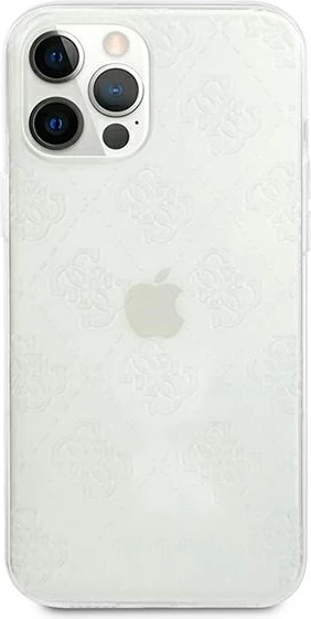 Mbështjellës Guess GUHCP12L3D4GTR për iPhone 12 Pro Max 6.7", transparent, 4G 3D Pattern
