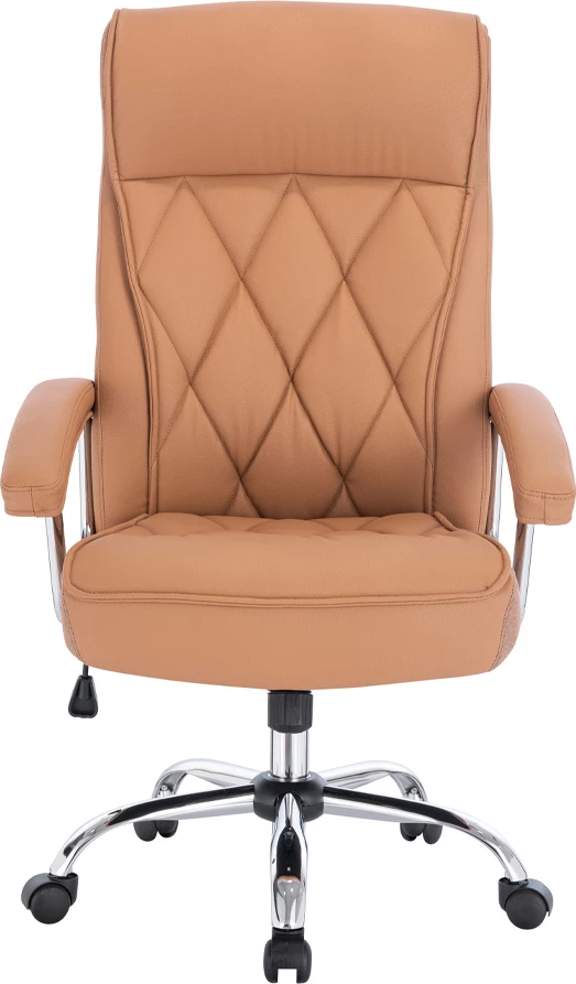 Karrige zyre Comfy, ngjyrë camel, krom, 66.5x67.5x120