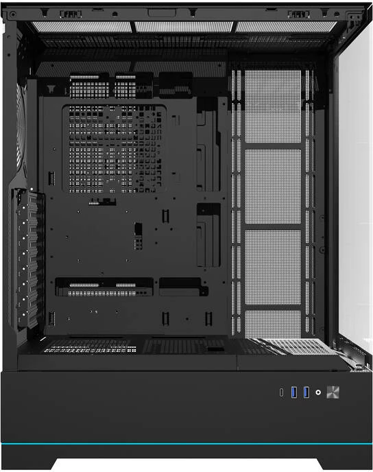Kasë Darkflash DY451L, Big Tower, pa ventilatorë, ATX, xham i temperuar, e zezë